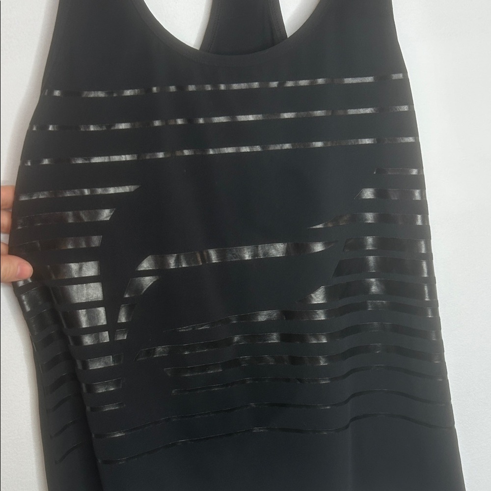 Fabletics Reflective Black Striped Racerback Tank Top Large - Picture 3 of 6